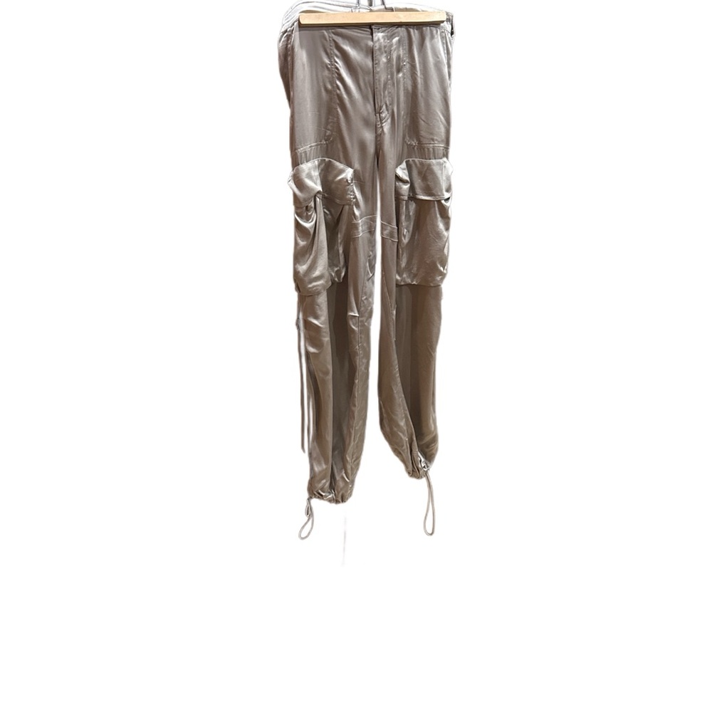 Zara Silver Ankle Cargo Pants